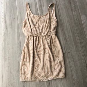 Alice + Olivia Sequin beige dress